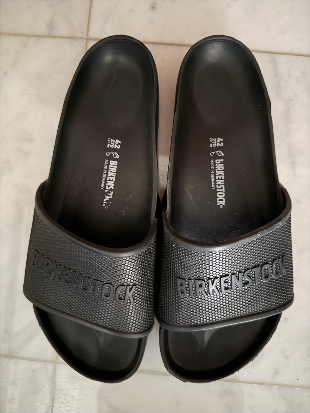 Birkenstock Men’s Black Textured Slide Sandals